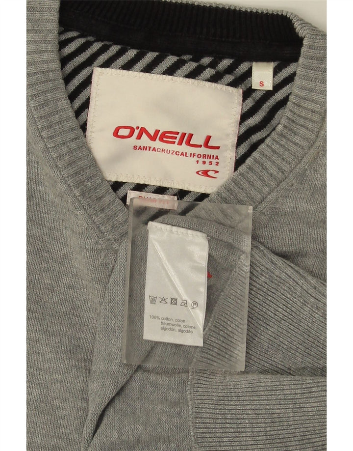 Męski sweter O'Neill z dekoltem w kształcie litery V, mały, szary, bawełniany