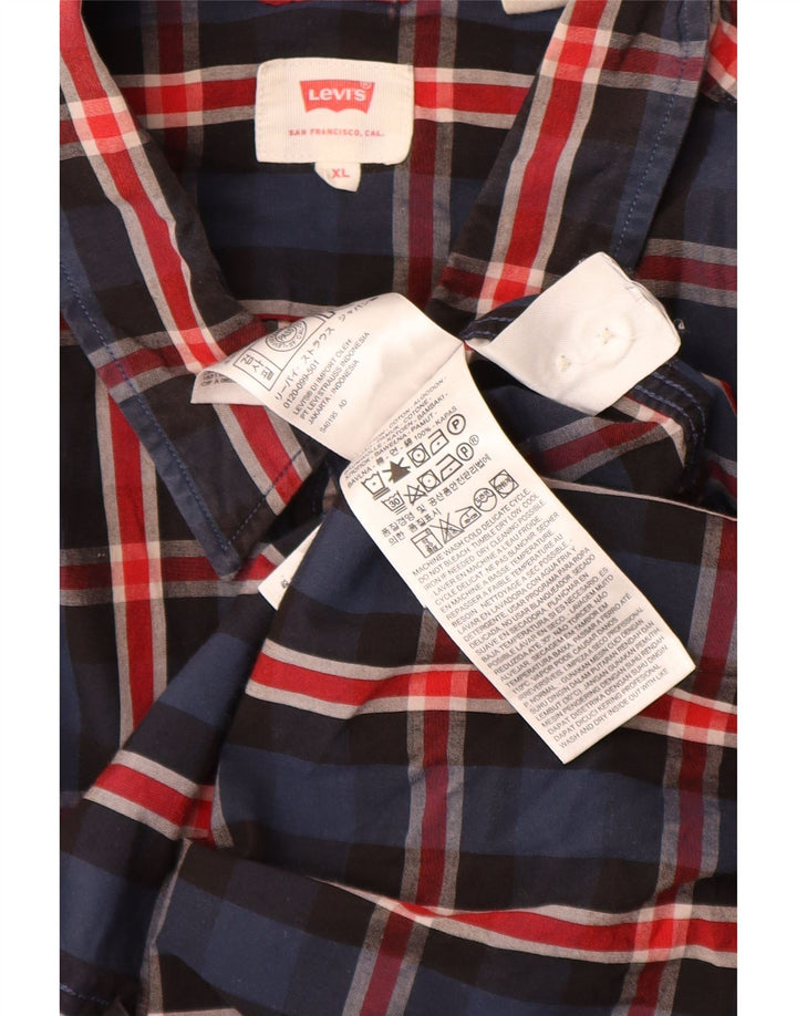 Koszula męska LEVI'S XL, bawełniana w granatową kratkę