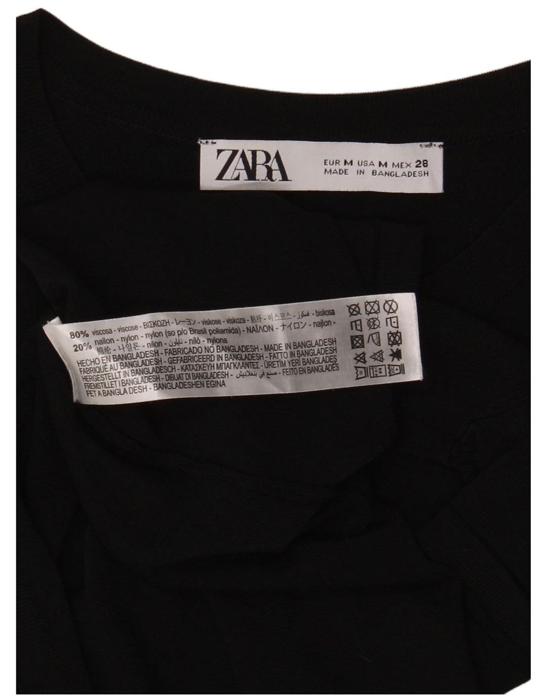 T-shirt damski Zara Top UK 12 Średnia czarna wiskoza