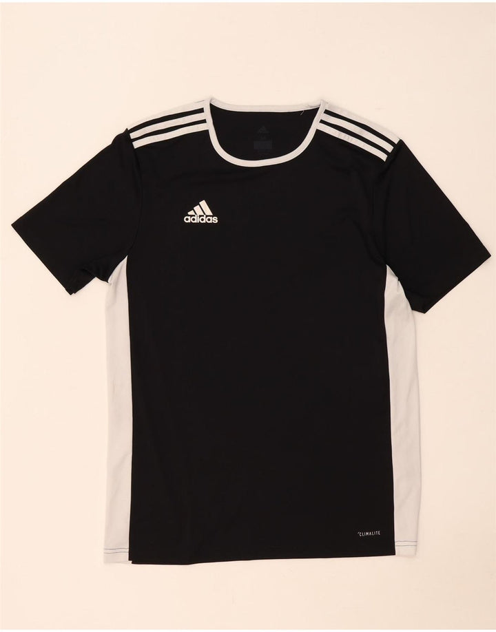 Męska koszulka Adidas Climalite Top, średni czarny poliester z blokami kolorów