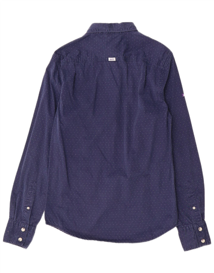 Koszula męska Superdry, mała, bawełniana w granatowe cętki