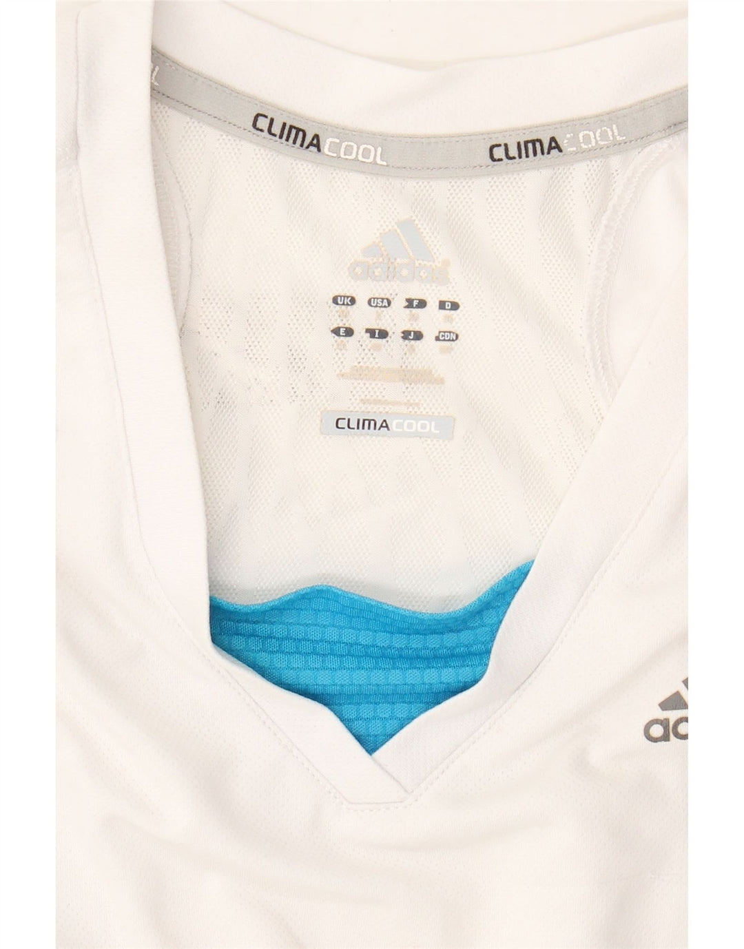 ADIDAS Womens Climacool T-Shirt Top UK 10 Small White Colourblock Vintage Adidas and Second-Hand Adidas from Messina Hembry 