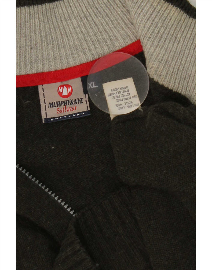 Męski sweter z zamkiem błyskawicznym Murphy & Nye XL, zielona wełna