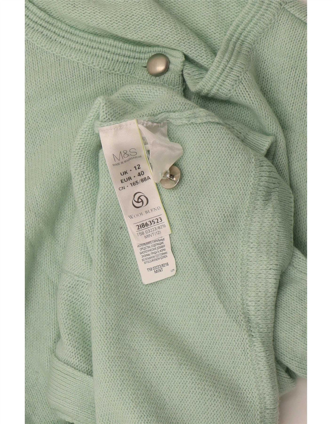 Sweter damski Marks & Spencer UK 12, średni zielony akryl