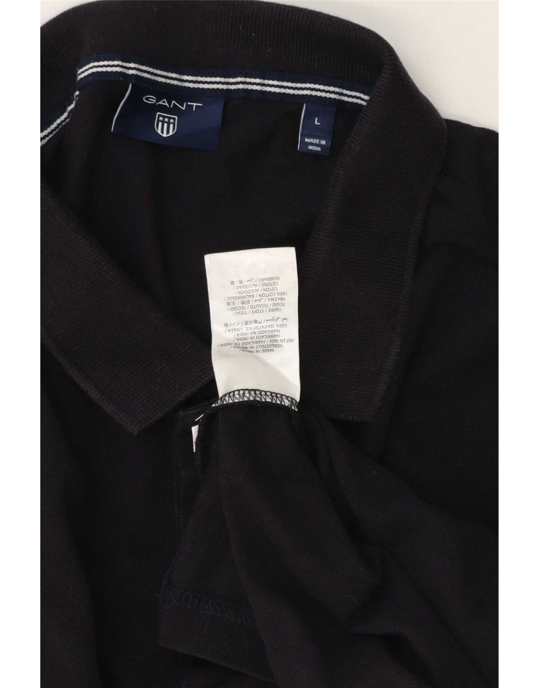 Męska koszulka polo Gant, duża, czarna, bawełniana