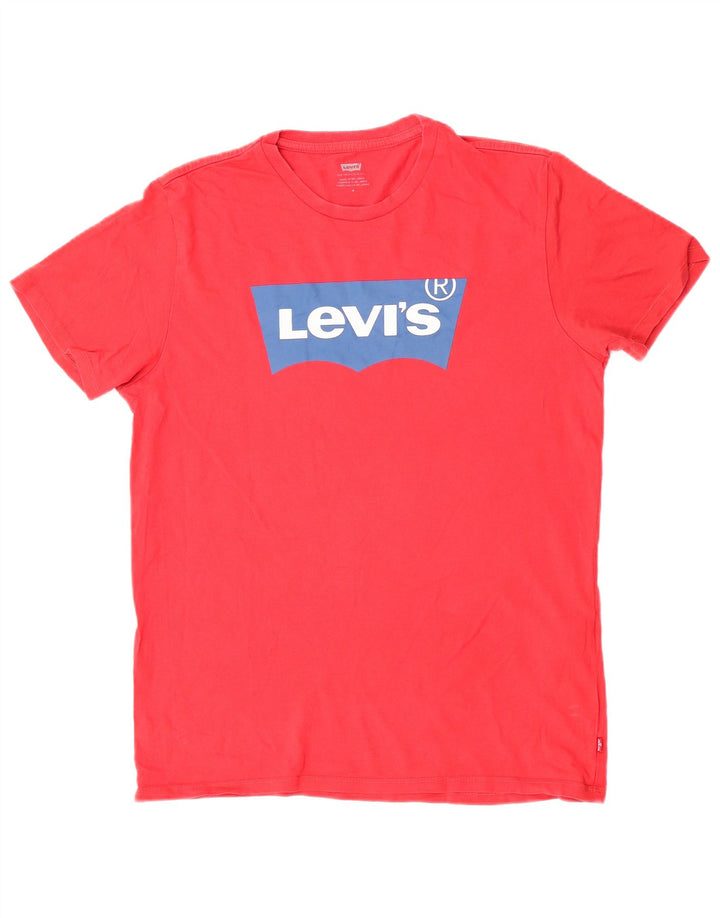 Męska koszulka z grafiką Levi's, bawełniana, średnia czerwona