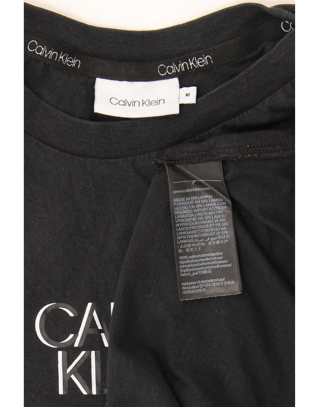 Męska koszulka z grafiką Calvin Klein, średnia czarna, bawełniana