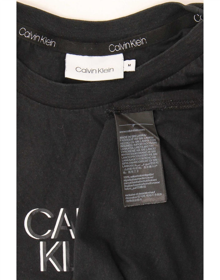 Męska koszulka z grafiką Calvin Klein, średnia czarna, bawełniana