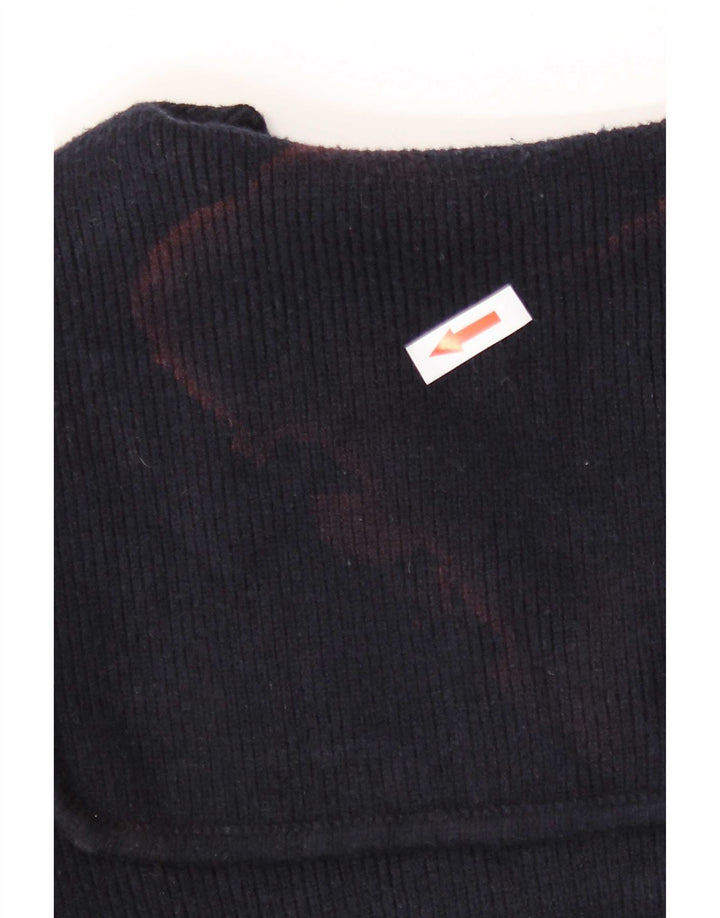 Damski krótki sweter Zara, mały, granatowy, wiskozowy w paski
