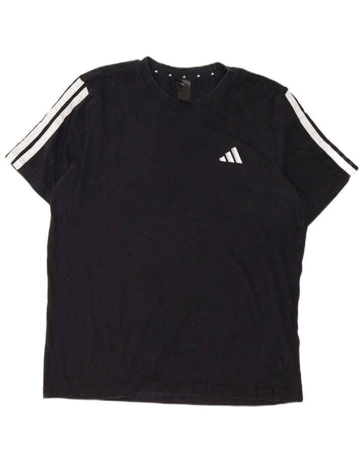 Adidas Męski T-shirt Top Duży Czarny Bawełniany