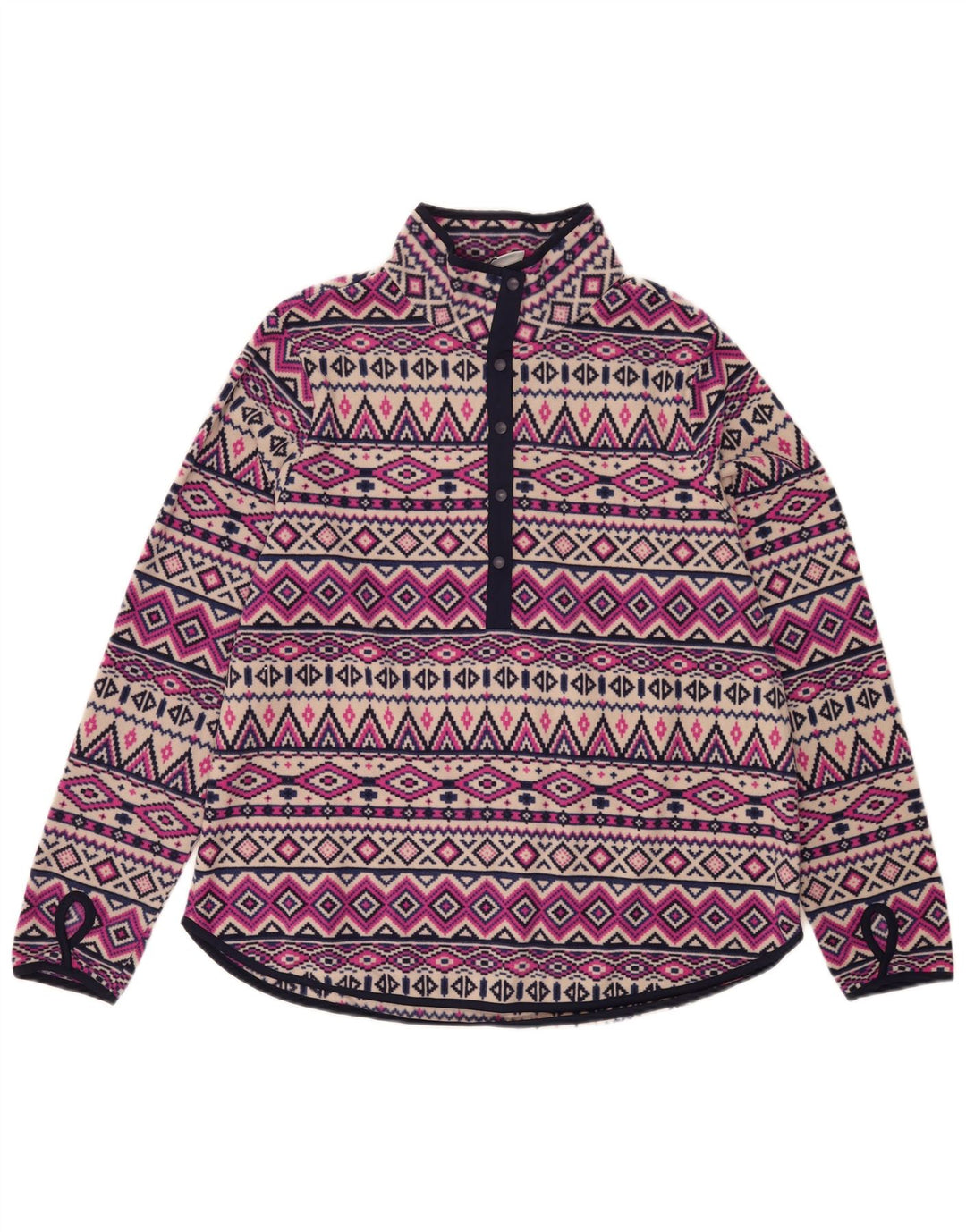 Damski sweter polarowy Tchibo z kołnierzykiem UK 16, duży, wielokolorowy Fair Isle