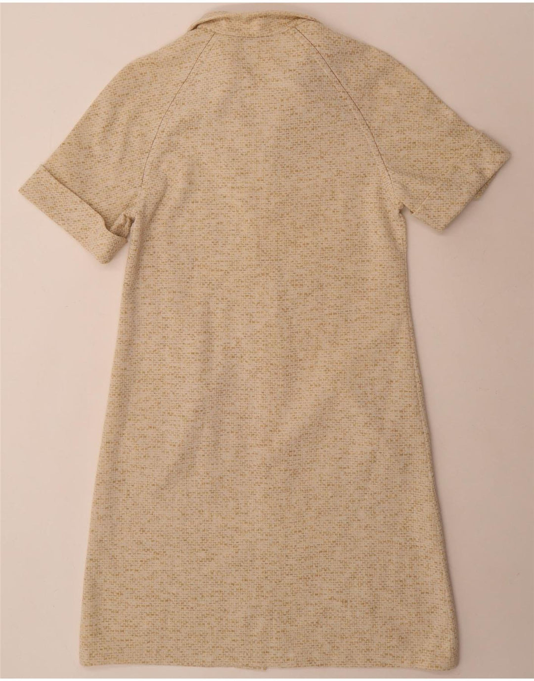 Vintage damska sukienka typu shift UK 14 w kolorze średniego beżu nakrapianego