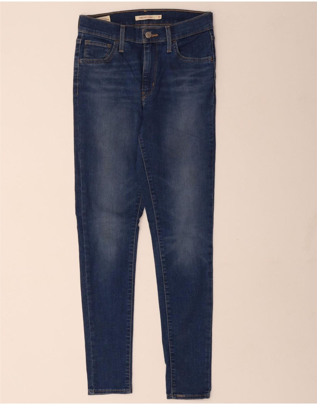 Damskie jeansy LEVI'S 720 Skinny W26 L28 Niebieskie bawełniane