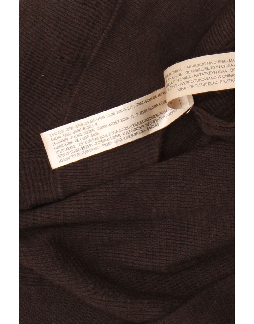 Męski sweter zapinany na zamek Massimo Dutti XL, brązowy, bawełniany