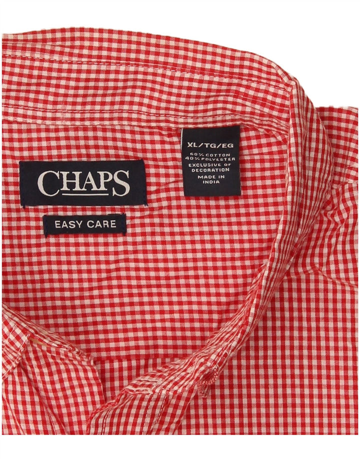 Koszula męska Chaps Easy Care XL, czerwona bawełniana kratka