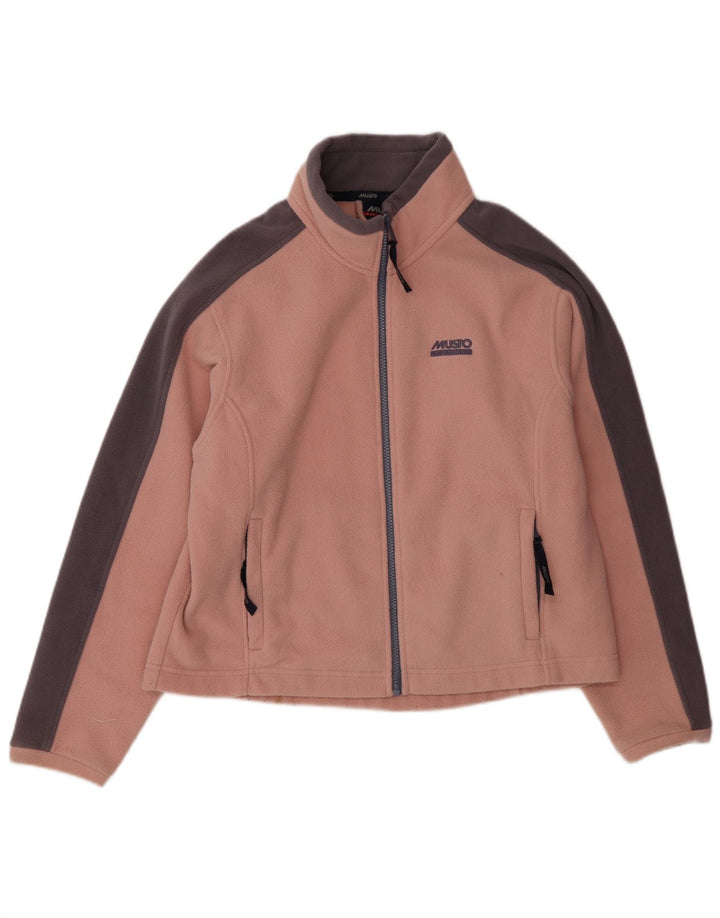 Damska kurtka polarowa Musto UK 14, duży, różowy, poliestrowy blok kolorów