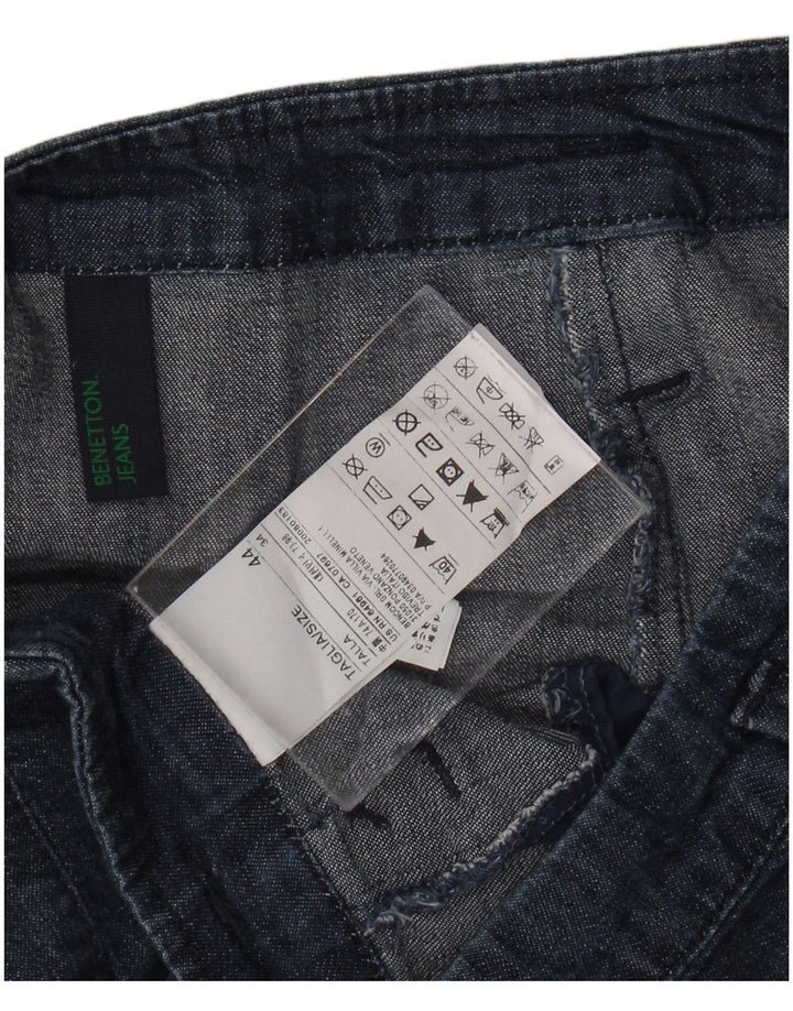 BENETTON Damska spódnica dżinsowa IT 44 Medium W30 Granatowa bawełna