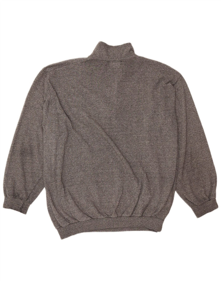 Damska bluza z zamkiem VINTAGE UK 18 XL, szara, nakrapiana