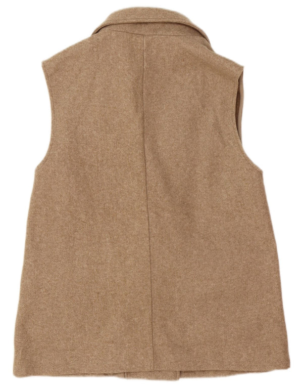 Zara damski dwurzędowy utility gilet UK 12 średni beżowy poliester