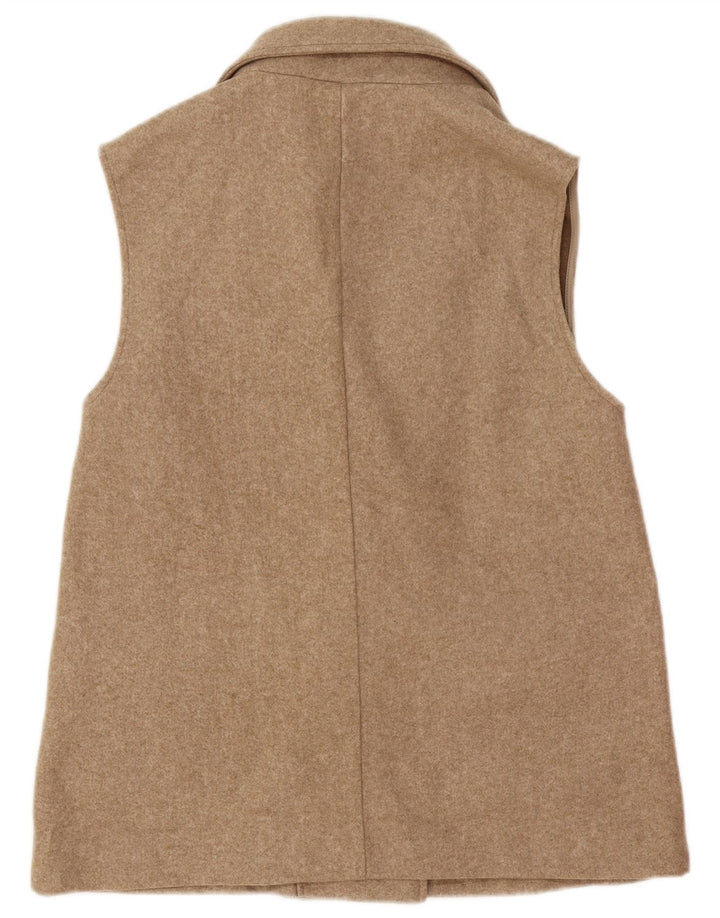 Zara damski dwurzędowy utility gilet UK 12 średni beżowy poliester