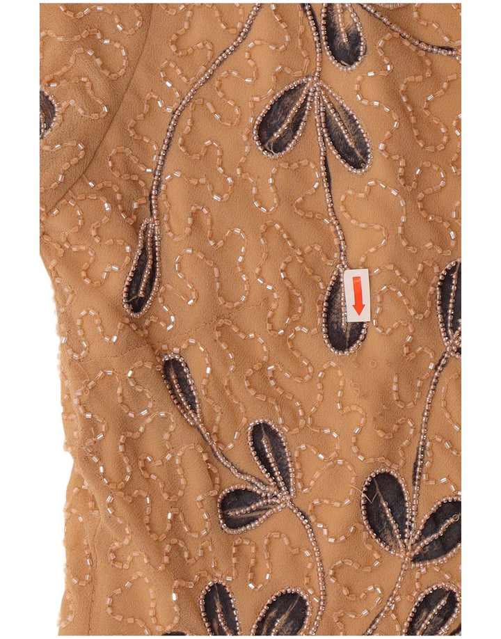 Damska bluzka Jacques Vert UK 12 Średni beżowy kwiatowy poliester