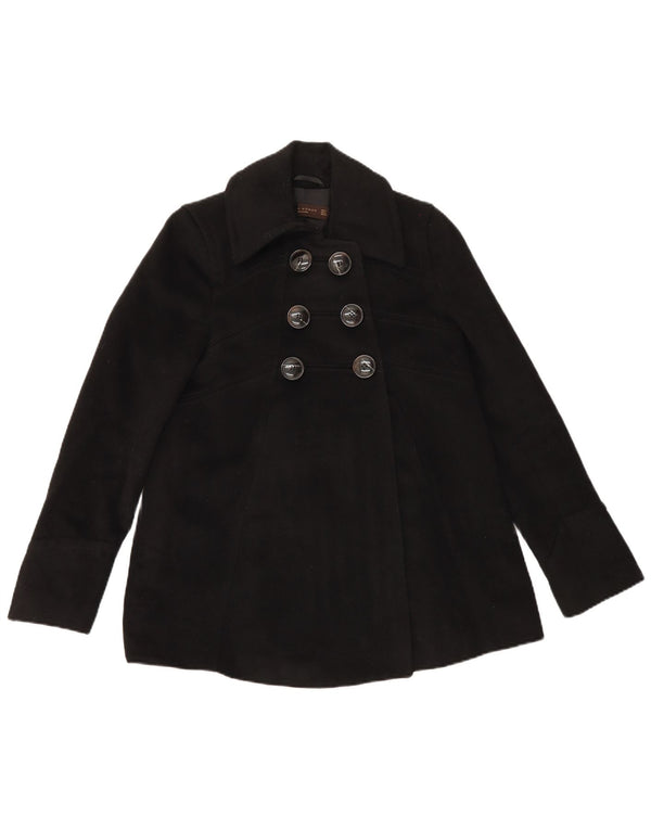Płaszcz damski Zara Pea Coat UK 8 Small Black Acetat