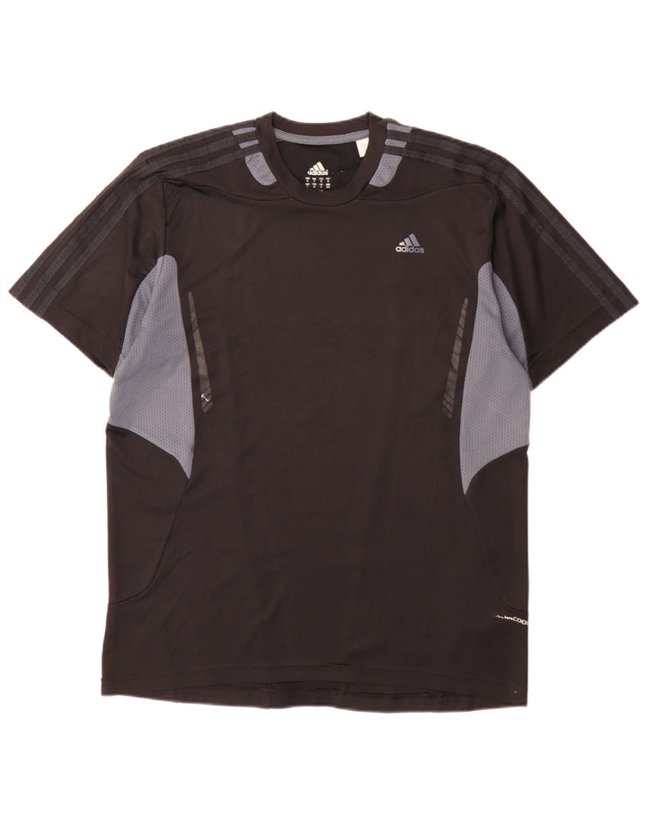 Adidas Męska koszulka Top Medium Black Colorblock Poliester Sports