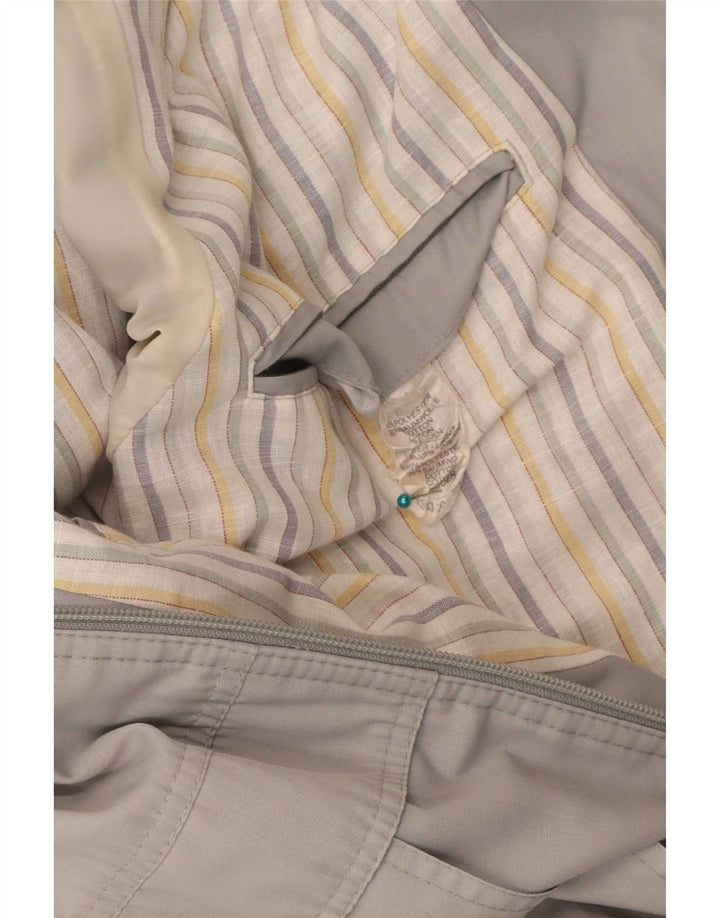 Męska kurtka bomber w stylu vintage UK 40, duża, szara, z poliestru