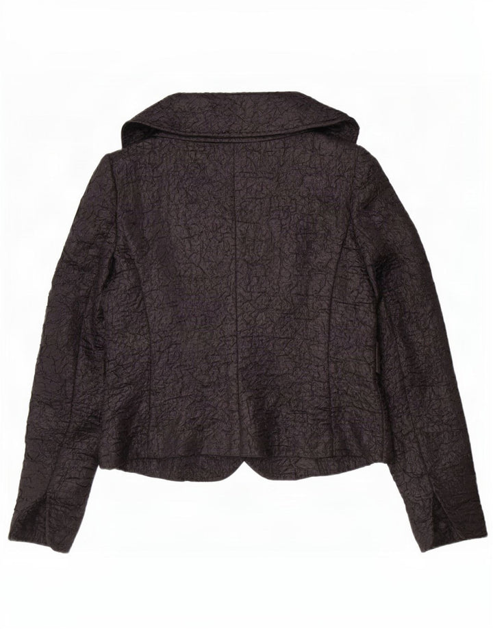 Damska marynarka Max Mara Crop Open Blazer UK 12, średni czarny poliester