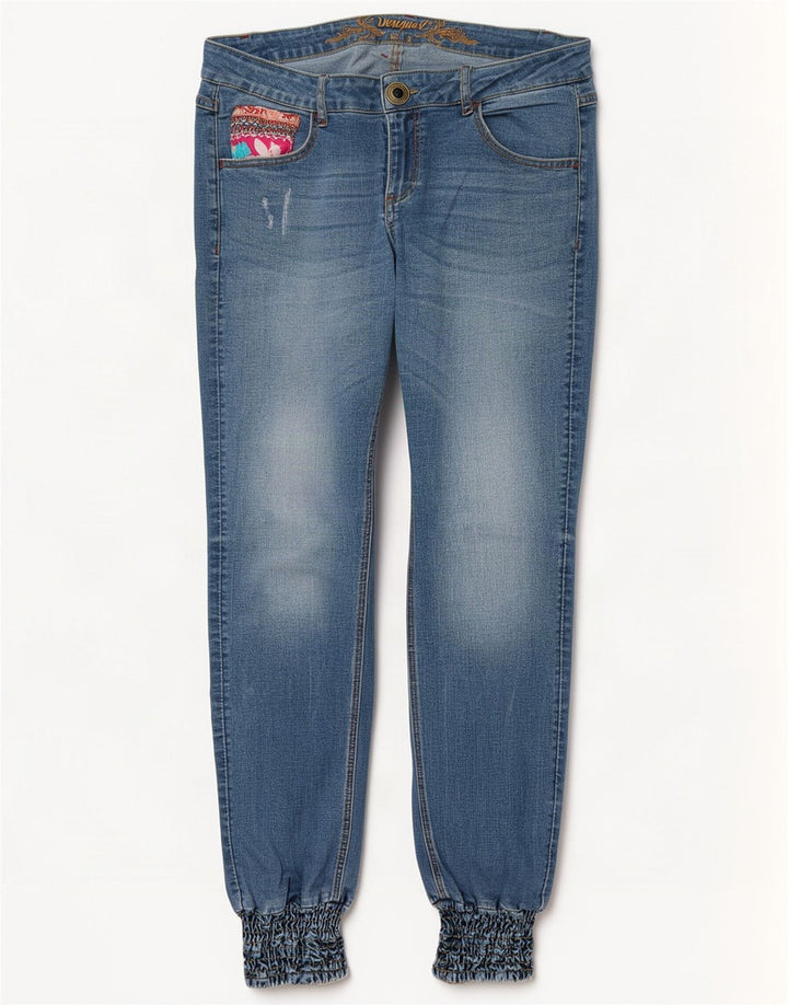 Damskie jeansy Desigual Distressed Joggers Slim W32 L31 Niebieskie