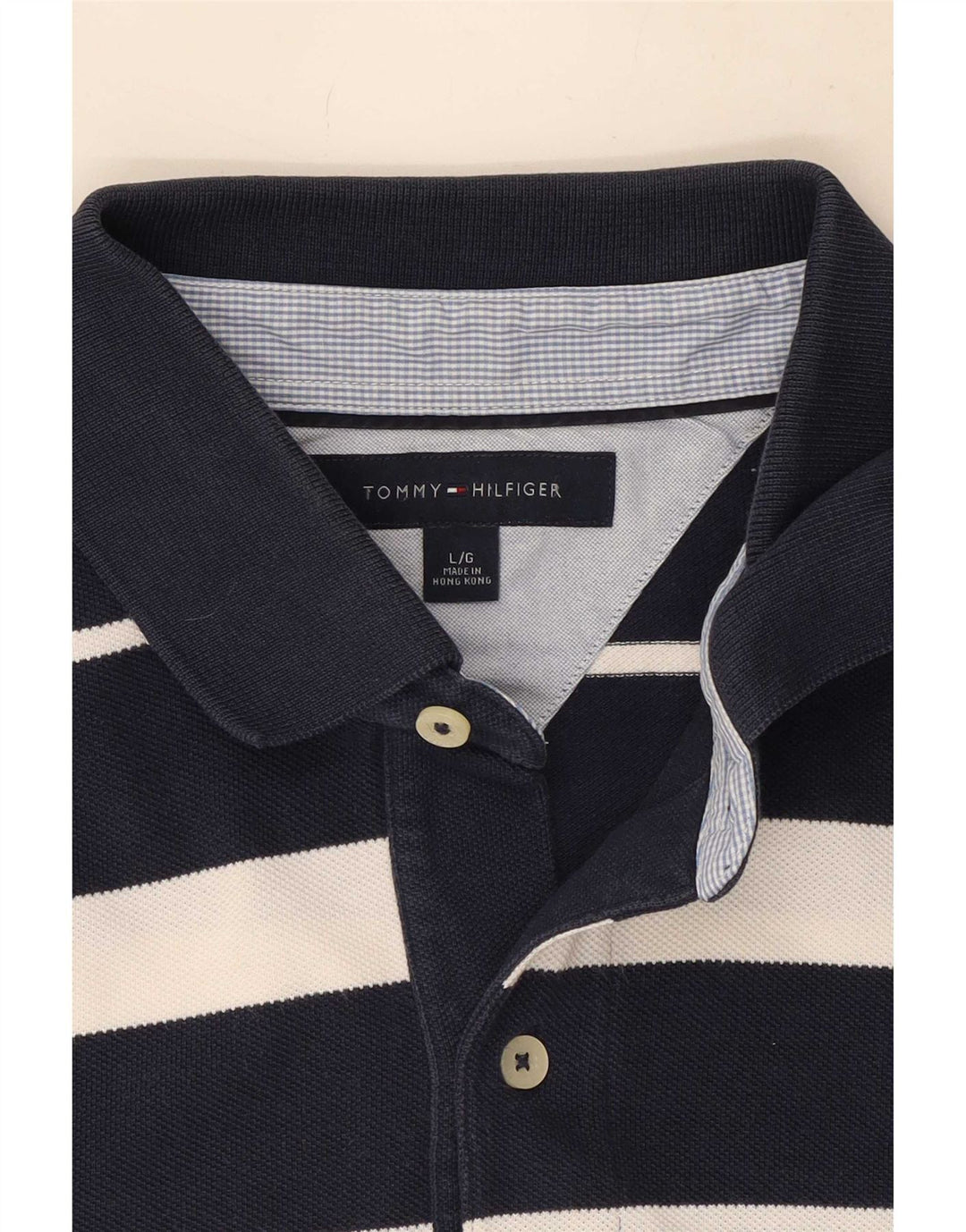Męska koszulka polo Tommy Hilfiger w duże granatowe paski