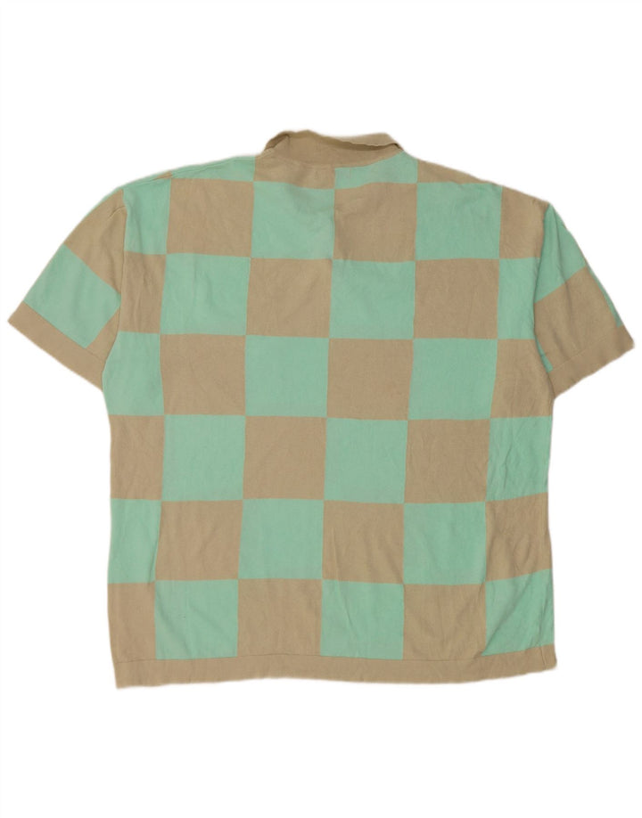 Męska koszulka polo Zara, duża, beżowa, geometryczna
