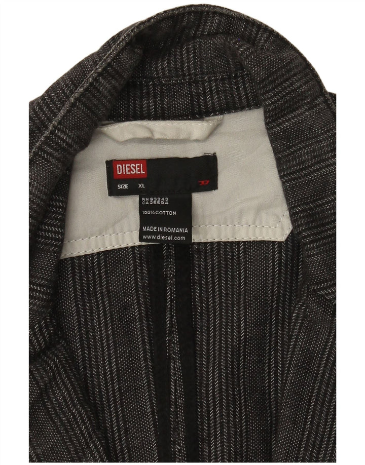 Męska marynarka Diesel zapinana na 2 guziki, UK 42 XL, szara, bawełniana w paski