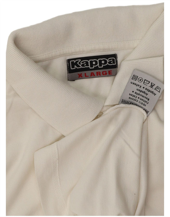 Męska koszulka polo Kappa XL, biała, bawełniana