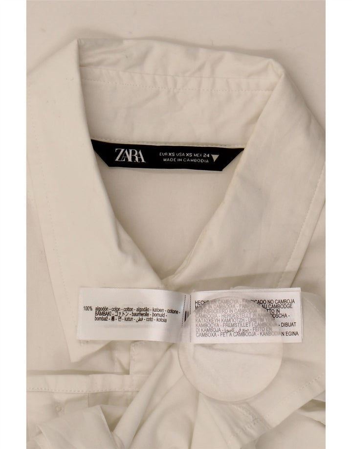 Damska koszula oversize ZARA Crop UK 6 XS, biała, bawełniana