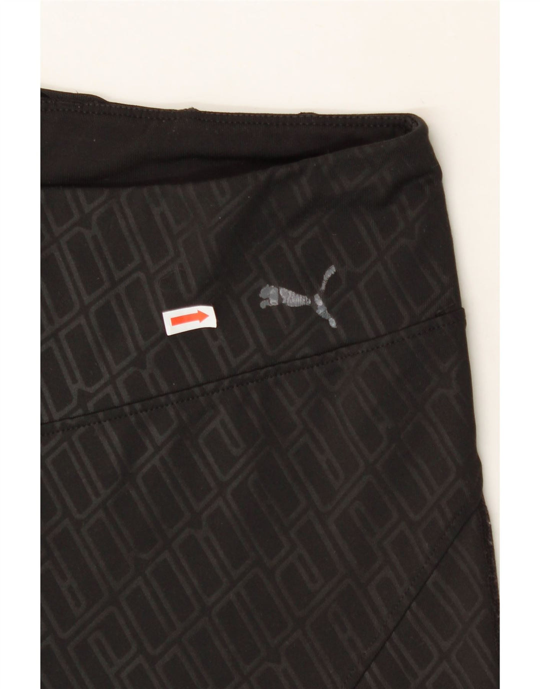 PUMA Womens Capri Leggings UK 12 Medium Black Geometric Vintage Puma and Second-Hand Puma from Messina Hembry 