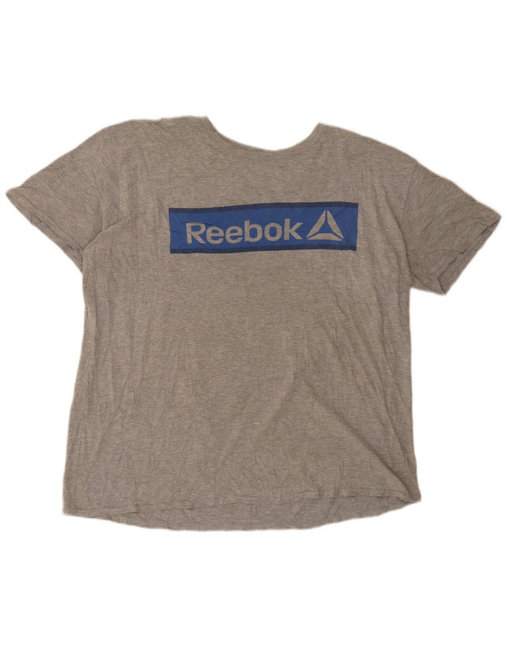 Męski T-shirt z grafiką REEBOK Top 2XL Szary nakrapiany