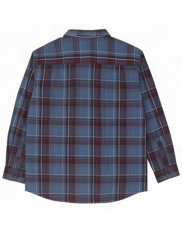 Atlas For Men Męska koszula flanelowa 4XL niebieska kratka bawełniana