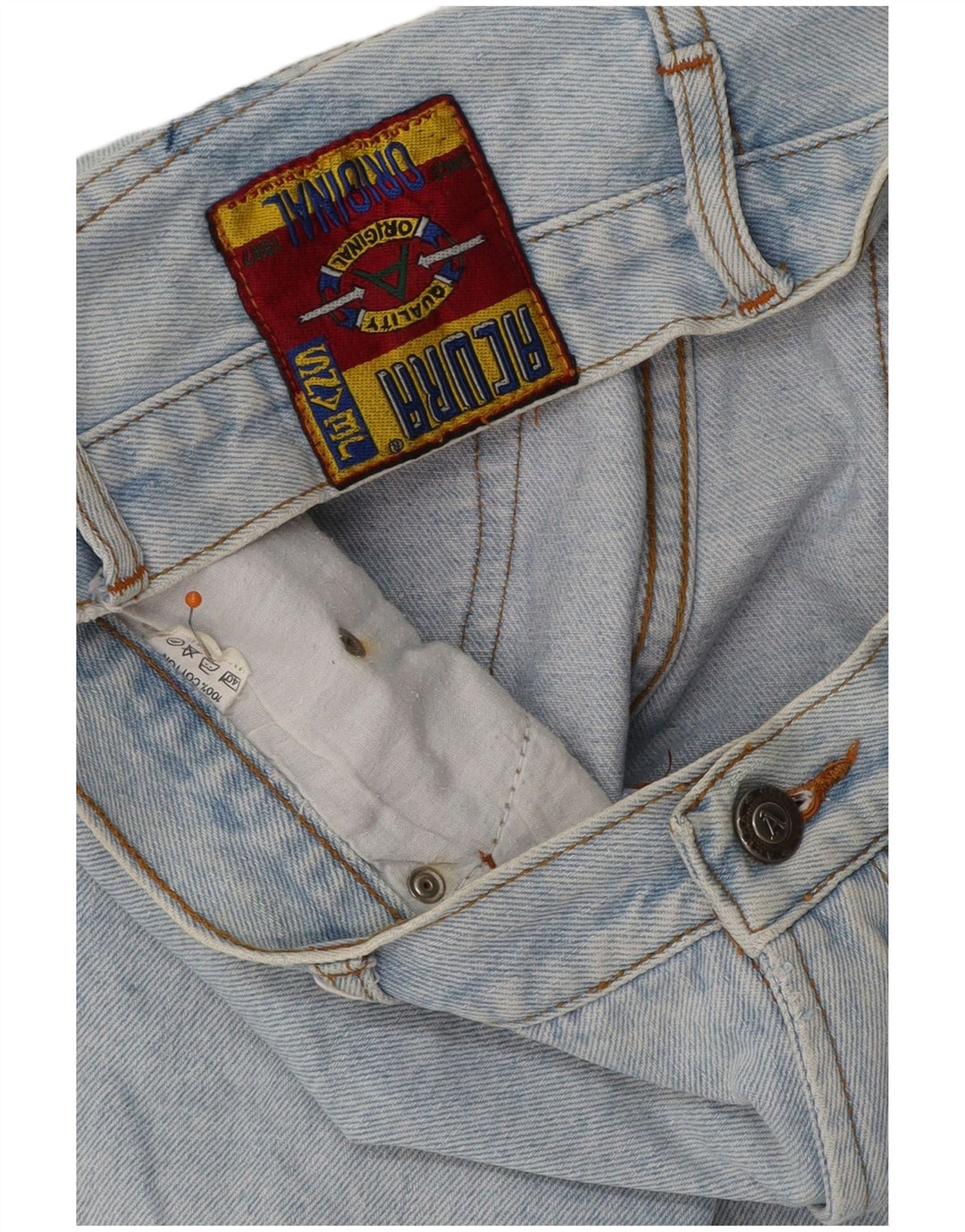 Damskie spodenki jeansowe VINTAGE W29 Średni niebieski, bawełniany