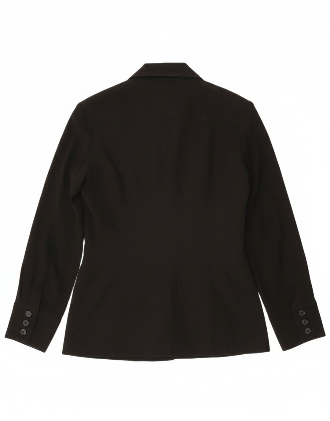 Vintage damska marynarka zapinana na 6 guzików UK 14, duży czarny poliester