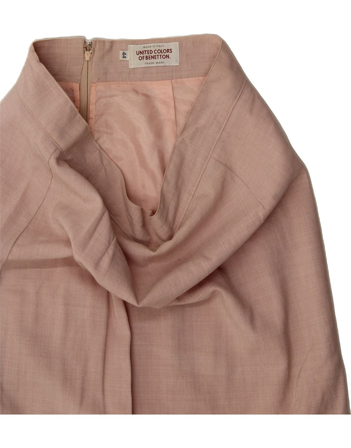BENETTON Womens Straight Skirt IT 44 Medium W28 Pink Wool Vintage Benetton and Second-Hand Benetton from Messina Hembry 