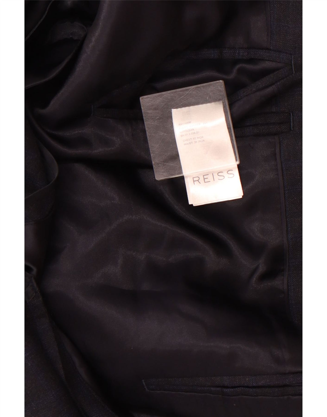 Męska marynarka zapinana na 1 guzik Reiss UK 42 XL, wełniana w granatową kratkę