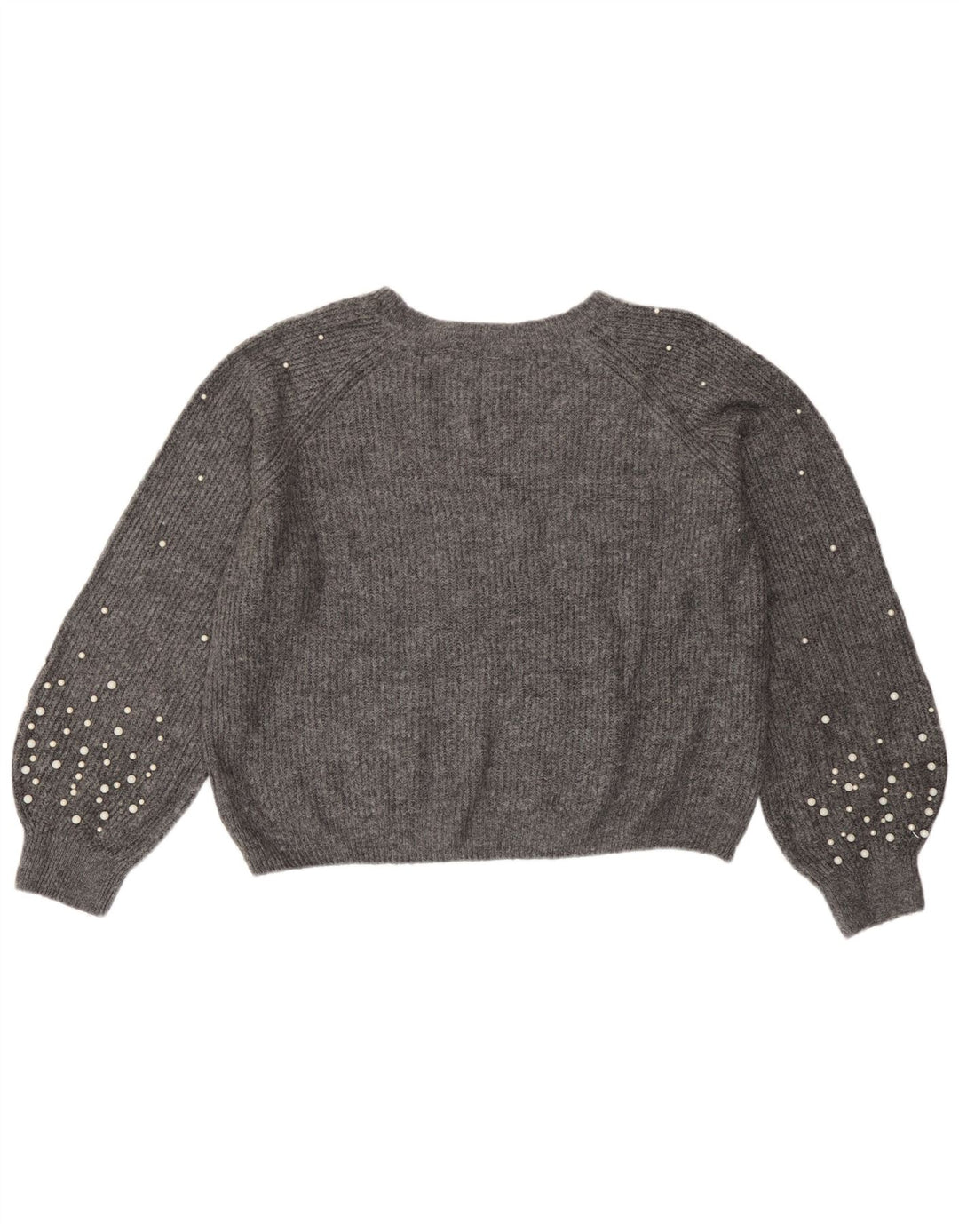 Marks & Spencer Damski sweter z dekoltem w łódkę, UK 14, średni szary, nakrapiany