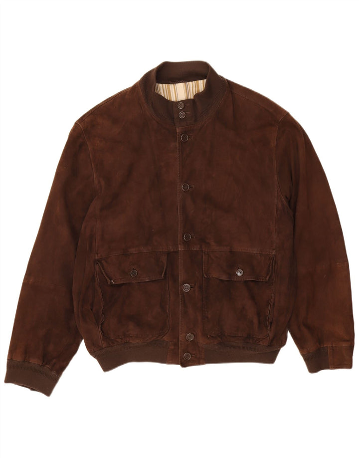 Vintage męska zamszowa kurtka bomber EU 52 XL brązowa