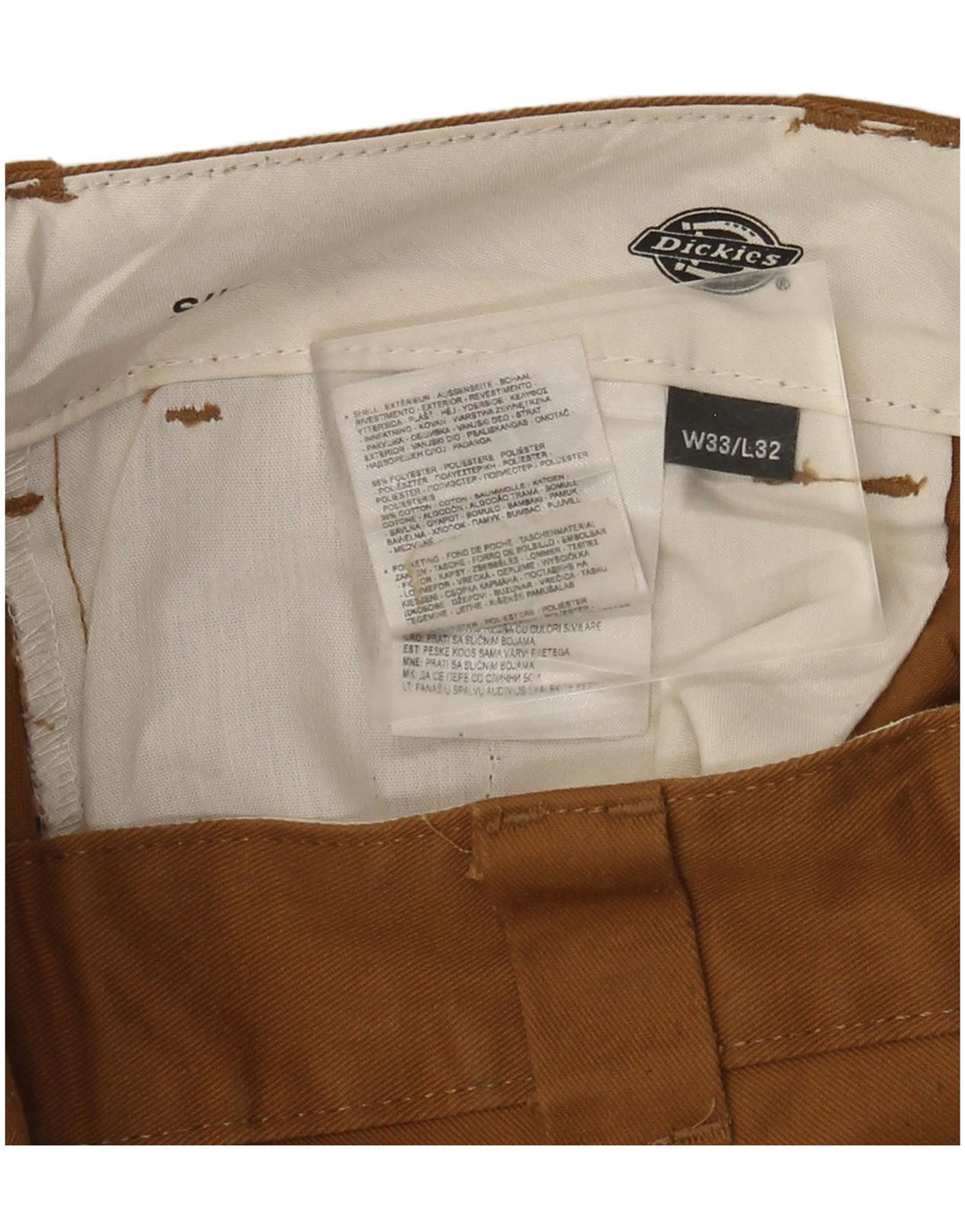Męskie spodnie chino Dickies Slim Fit W33 L32 Brązowy poliester