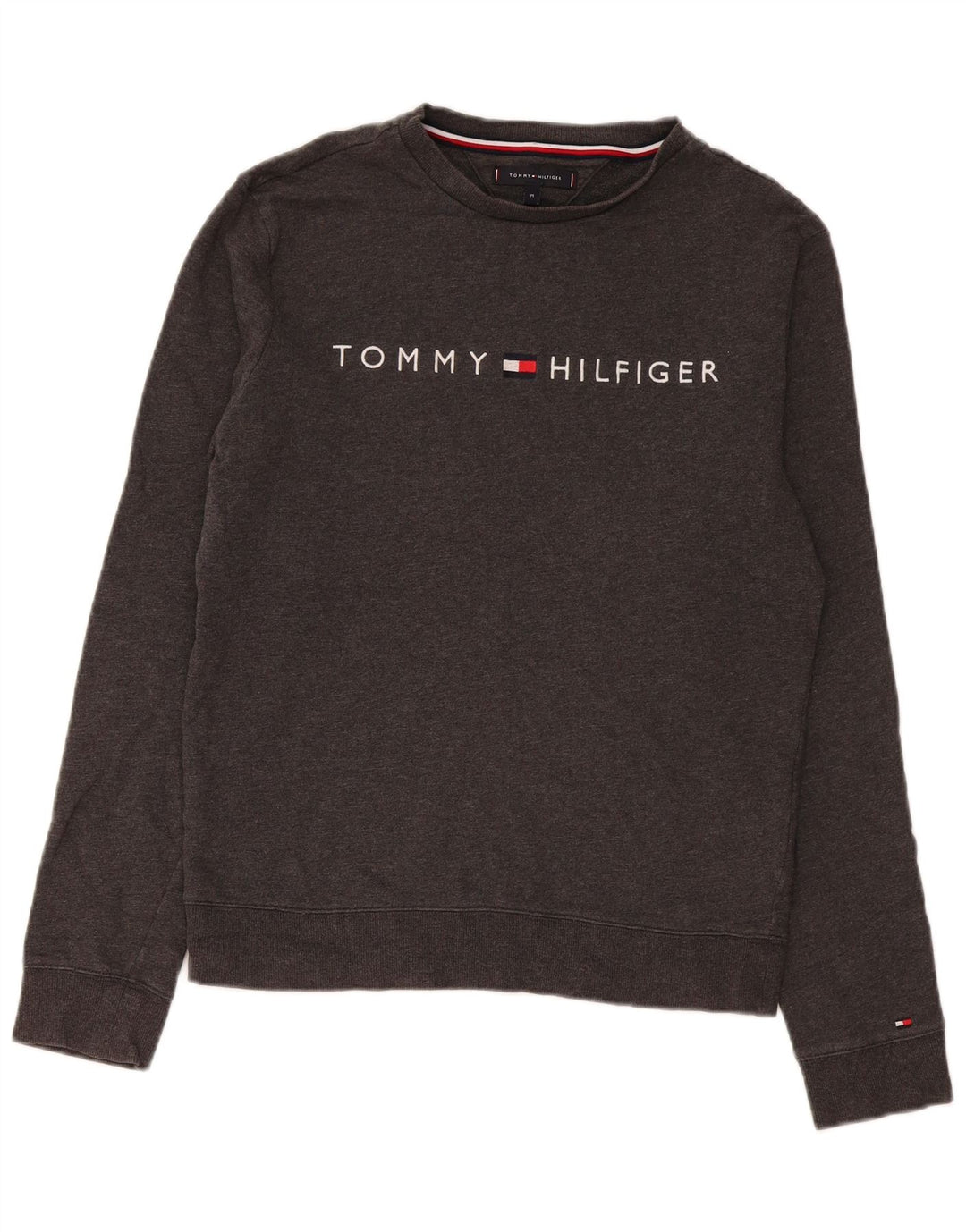 Męska bluza z grafiką Tommy Hilfiger, średnioszara, bawełniana