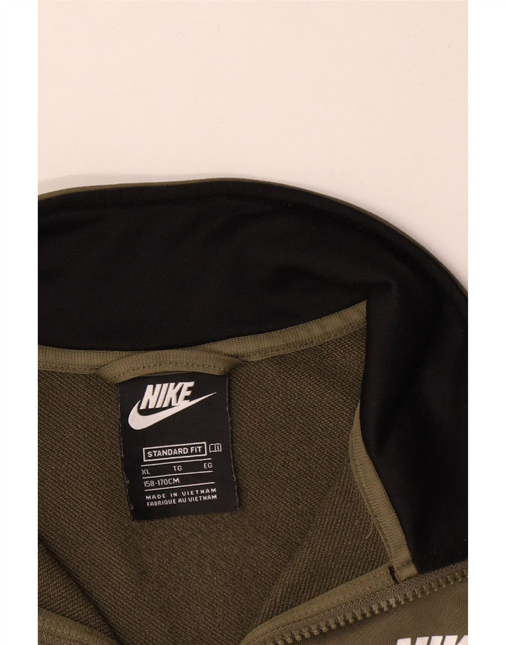 Chłopięca kurtka dresowa Nike 13-14 lat XL, khaki, poliester z blokami kolorów