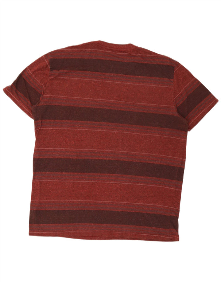 Męski T-shirt Hurley Premium Fit, duży, bordowy poliester w paski