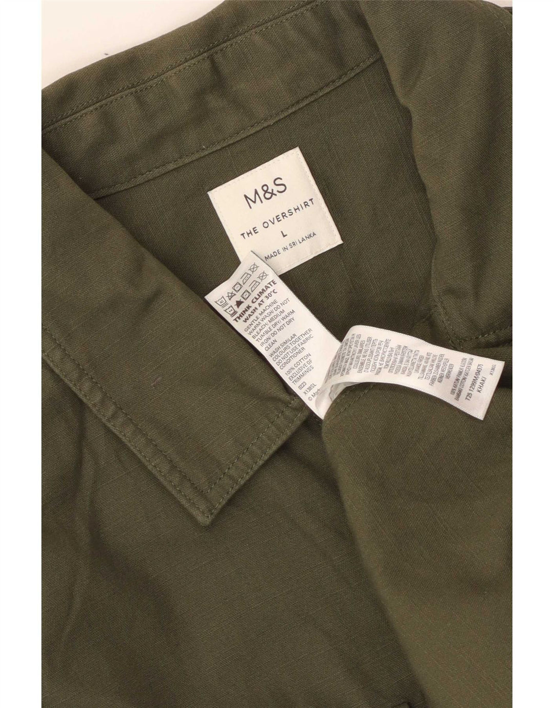Marks & Spencer Męska koszula wierzchnia, duża, bawełniana khaki