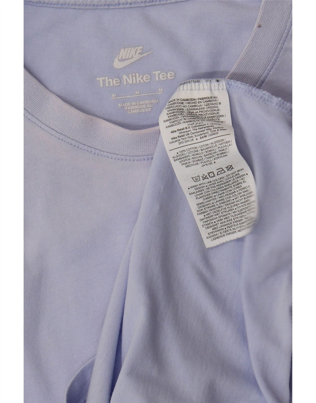 Męski T-shirt NIKE Top, średni niebieski, bawełniany